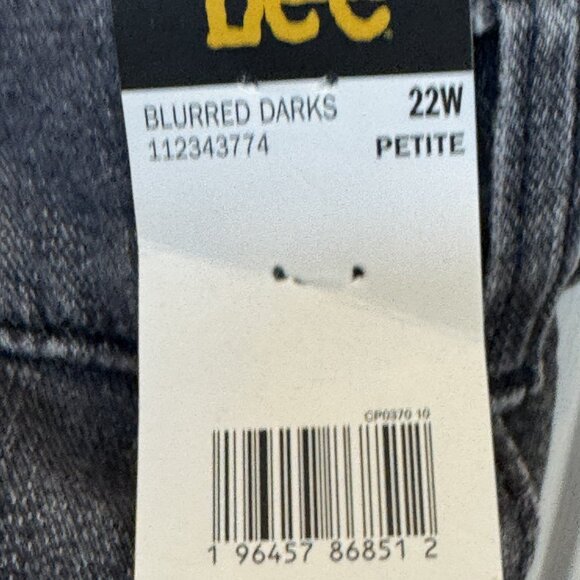 NWT Lee Legendary Plus High-Rise Trouser Jeans 22W Petite Dark Wash Wide Leg - Picture 8 of 10